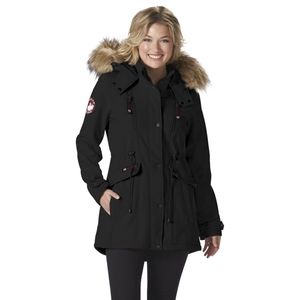 NEW! Canada Weather Gear Black Cinched-Waist Hooded Anorak Size S